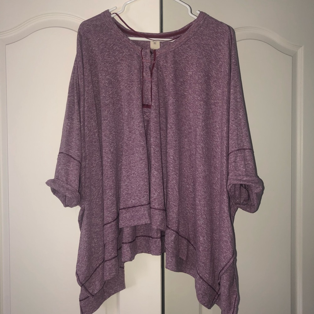 Free People Purple/Wine-Colored Oversized Top